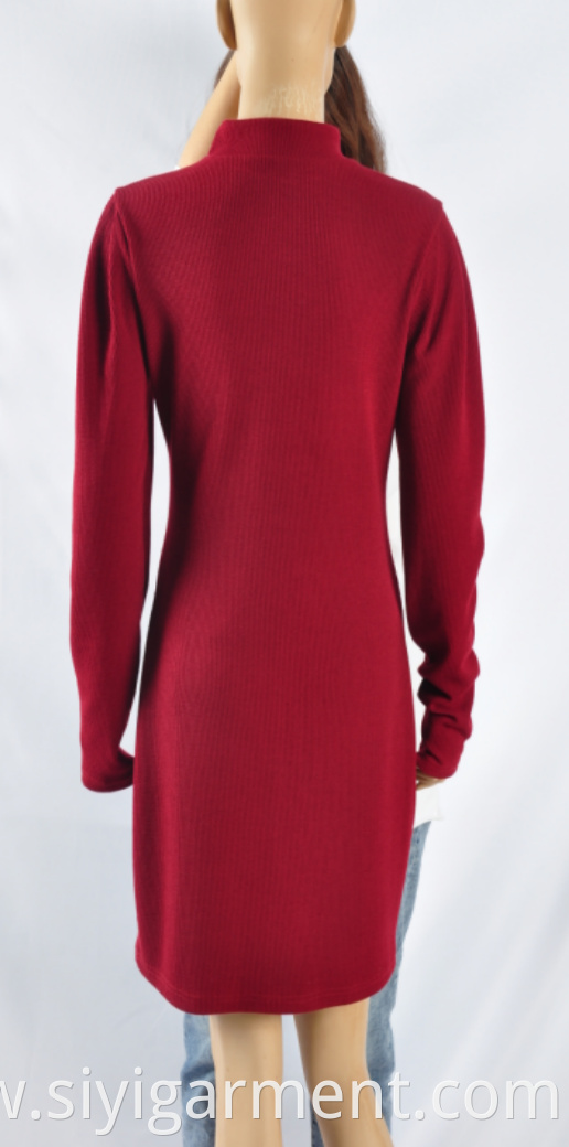 Ladies Rose Red Autumn Dress